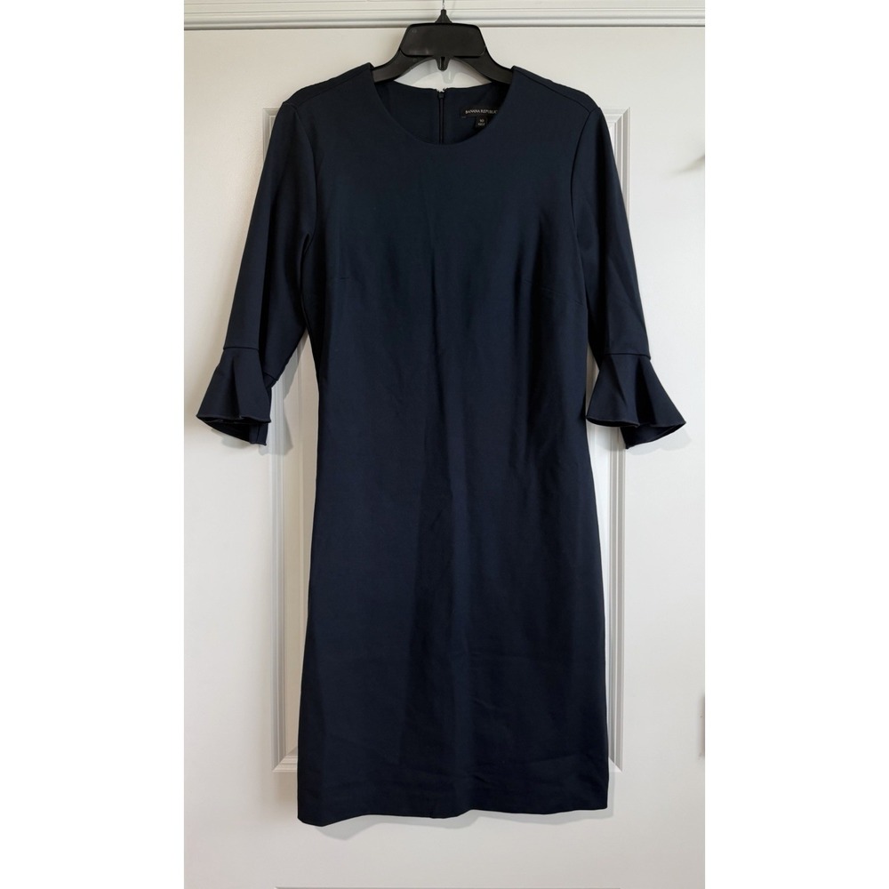 Banana Republic Women's Navy Flutter Sleeve Sheath Party Cocktail Dress Size 10